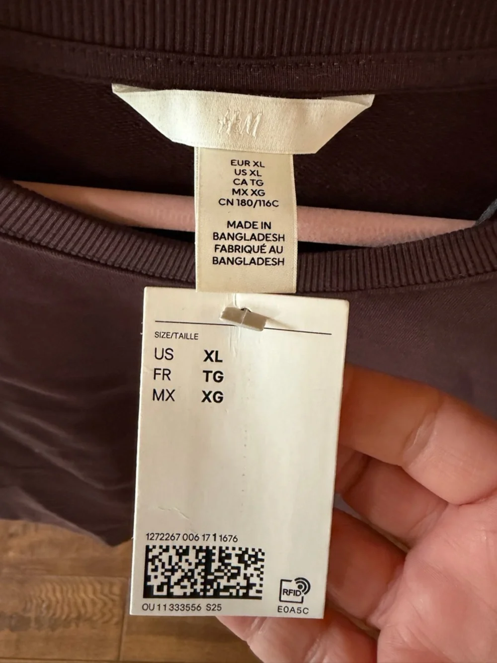 H&M Oversized Short Sleeve Tee - Dark Brown - Picture 3 of 3